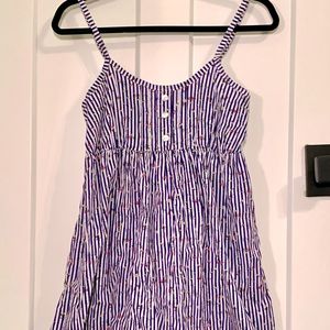navy striped floral spaghetti strap sun dress